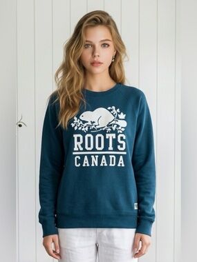 Roots Teal Sweatshirt with Logo